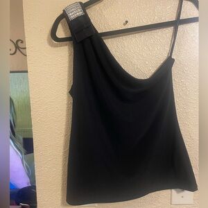 White House Black Market Black One-Shoulder Camisole